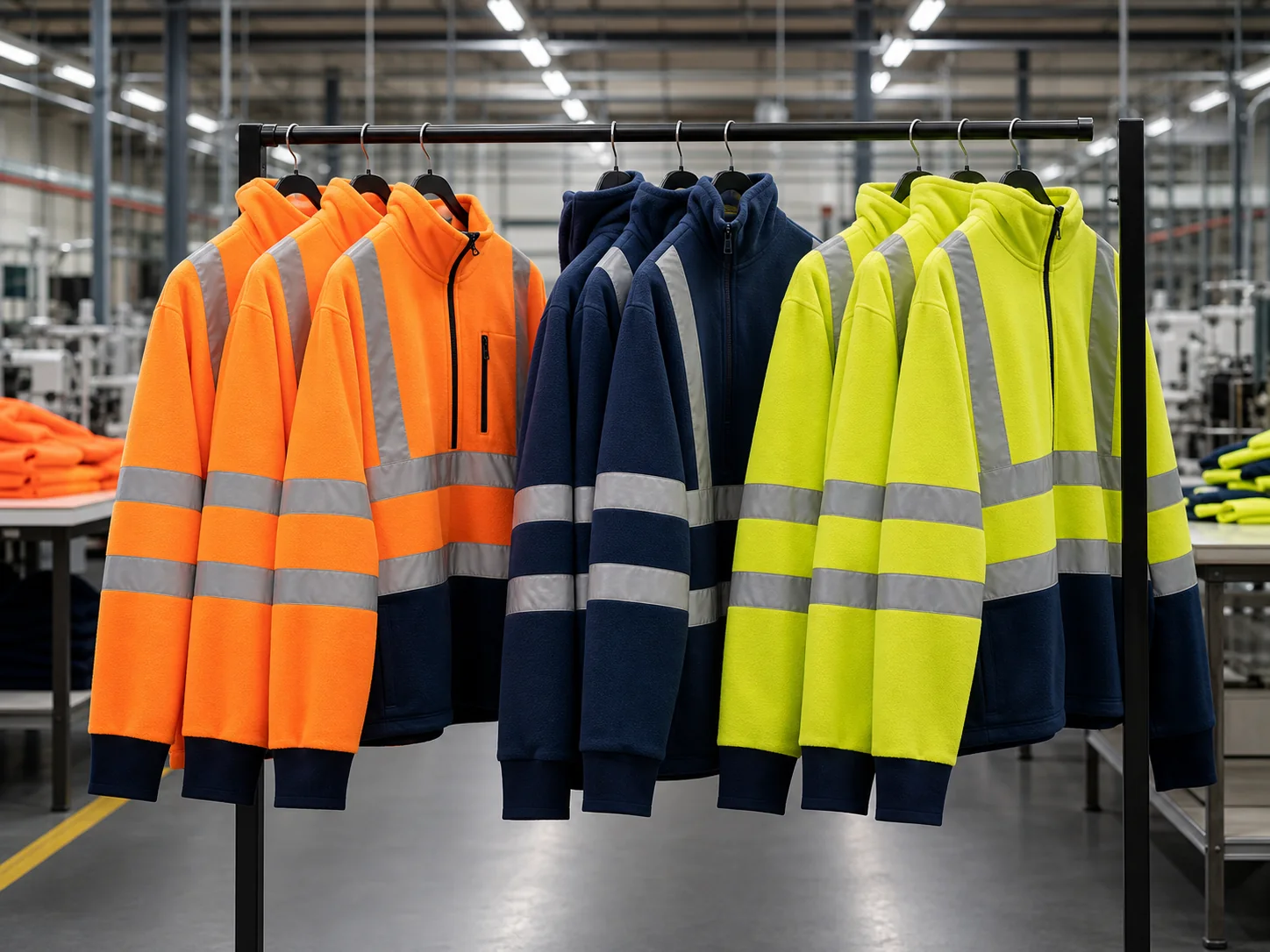 Reflective fleece and sweatshirt workwear for bulk orders