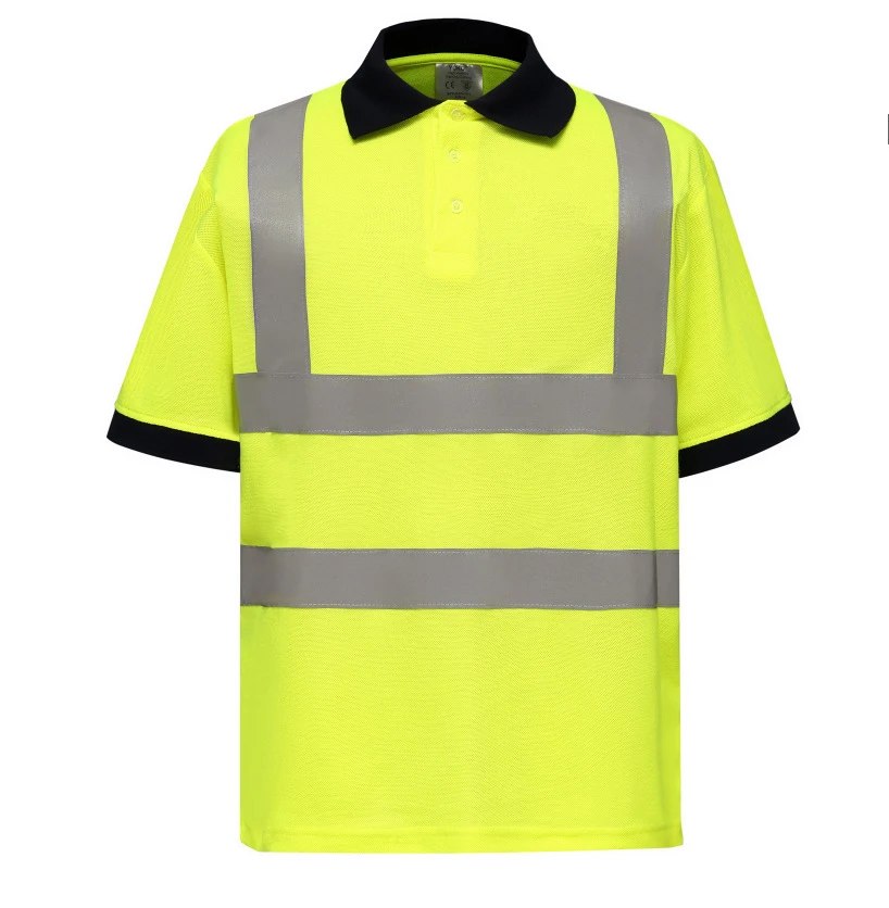 Lapel quick-drying breathable reflective polo shirt